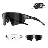 KAPVOE Gafas de Ciclismo Fotocromáticas Hombre Gafas de Sol Deportivas Mujer Transparente Gafas MTB Protección UV400 Gafas Bicicleta Montaña con TR90 Marco Gafas Bici BTT Ciclista Running Negro